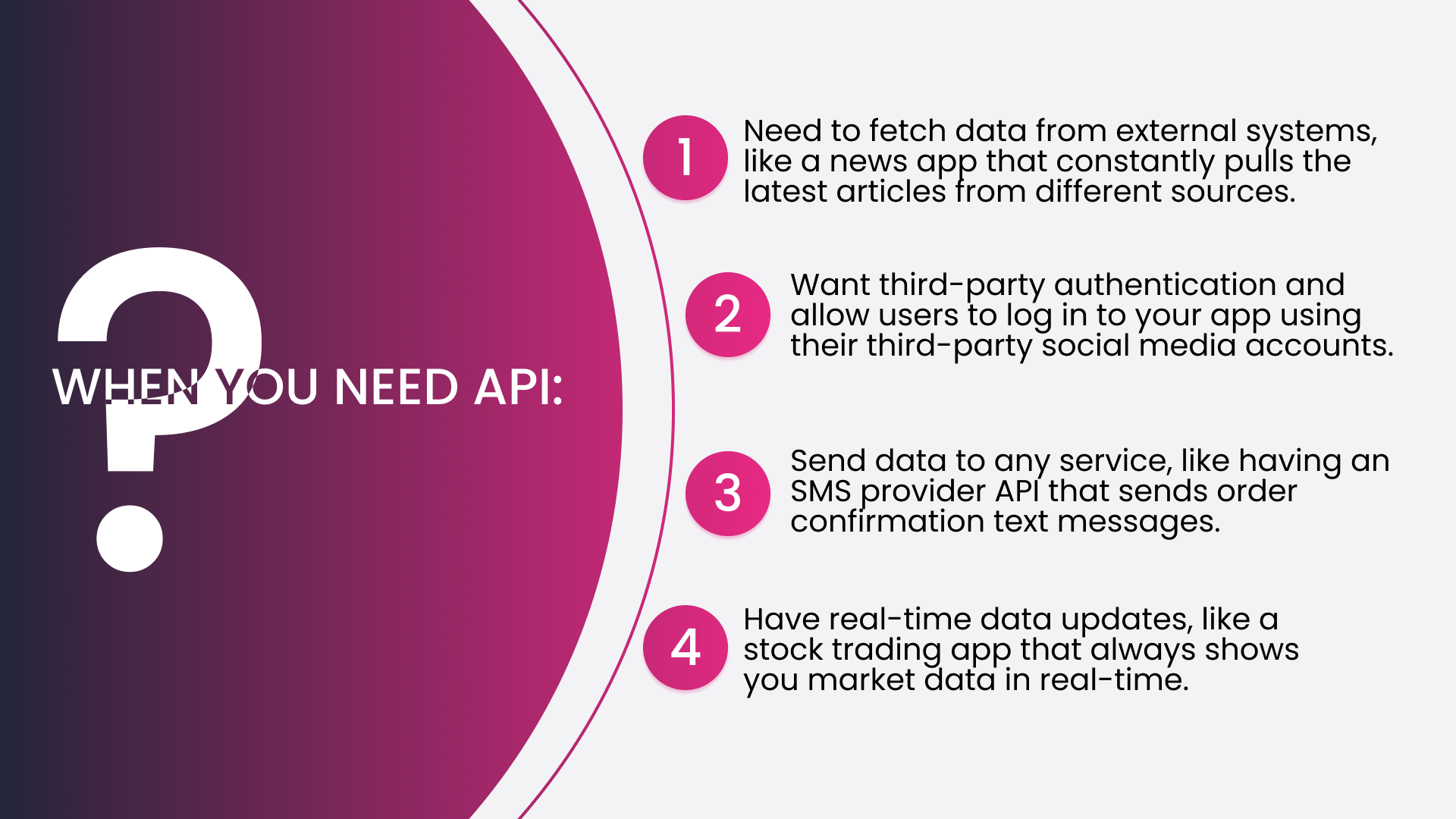 When you need API