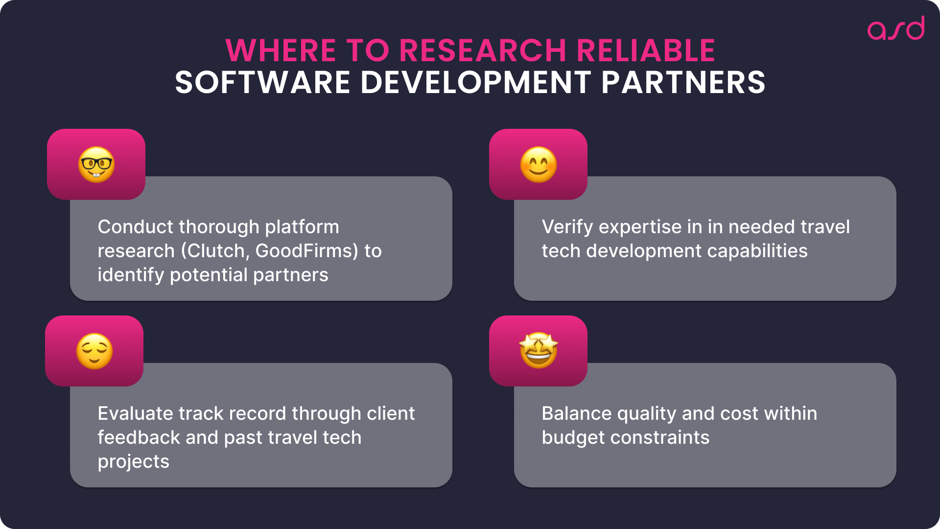 Where to research reliable software development partners